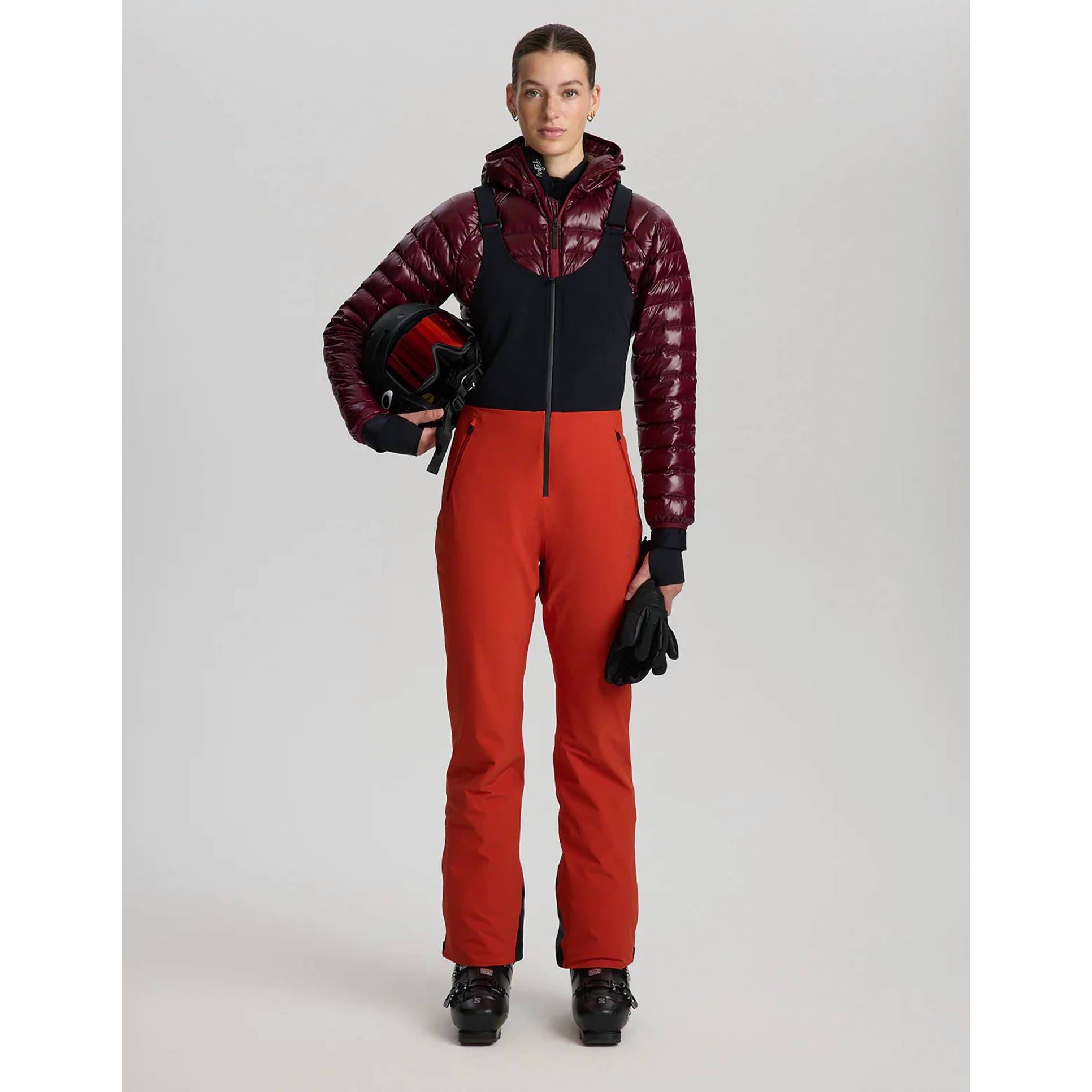 New Aztech Mountain Top To Bottom Bib Pant In Sundown Orange